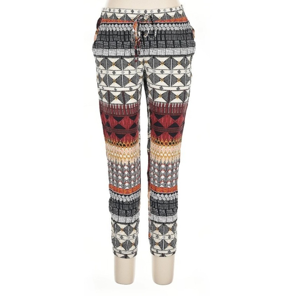 Bebop Boho Lounge Pants Multicolor Tribal Print Lightweight Comfy 1X‎